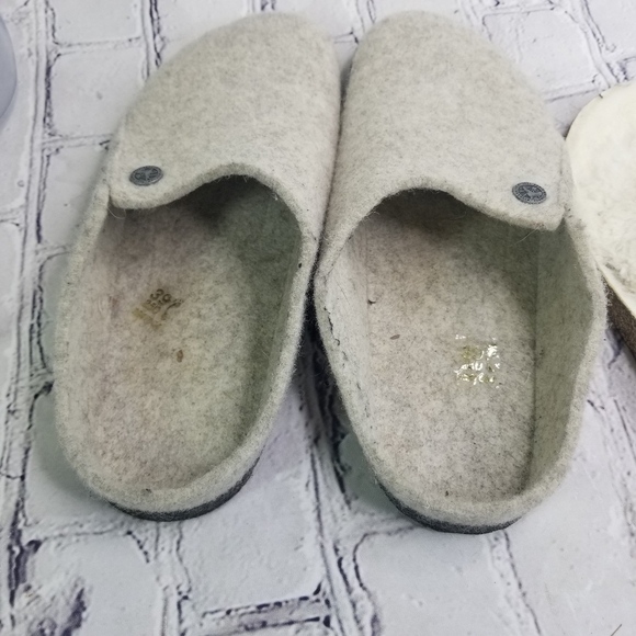 Birkenstock Zermatt wool shearling slippers clogs in oatmeal sold out htf - Picture 10 of 13